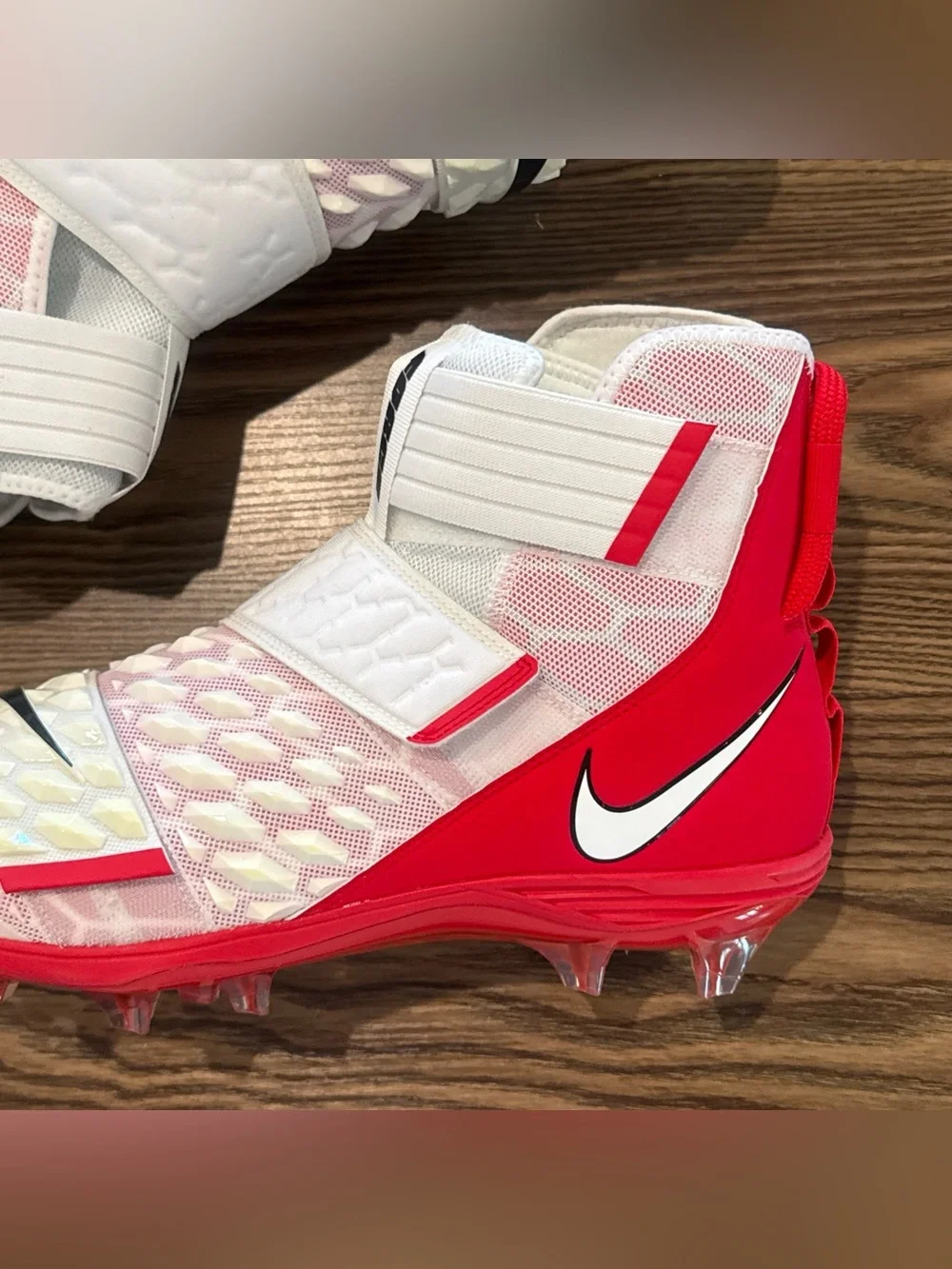 Size 13 Nike Force Savage Elite 2 Football Cleats White/Red BV3962-106